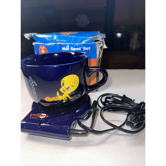 Looney Tunes Tweety‎ Bird Cup Mug Warmer Hot Spot Set Beverage Warmer Cappuccino - Picture 2 of 10